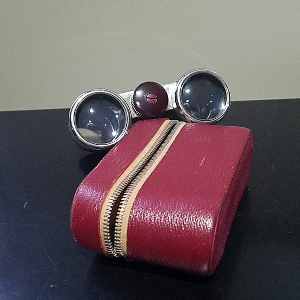 Antique German Opera Glasses With Leather Case